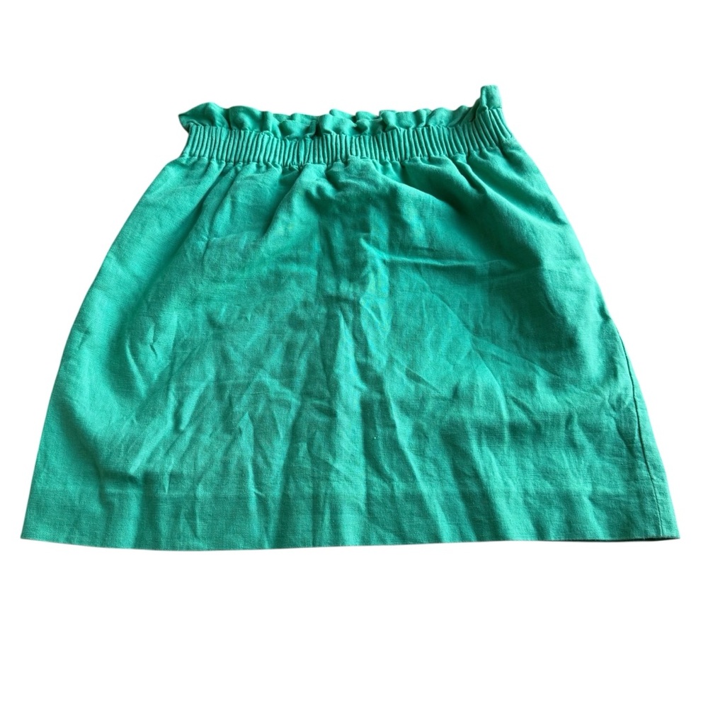 J.‎ Crew Blue Green Teal Sidewalk Mini Skirt Size 0 Stretchable Waist Casual